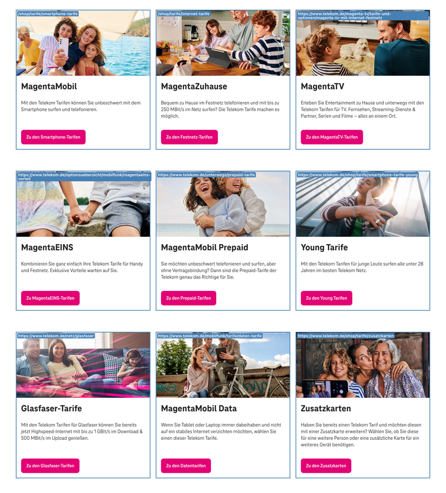 Screenshot for issue: Content card link purpose not determinable