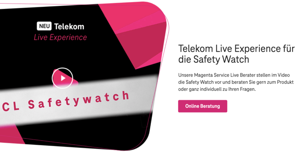Screenshot for issue: Video &quot;Telekom Live Experience für die Safety Watch&quot; does not provide audio description