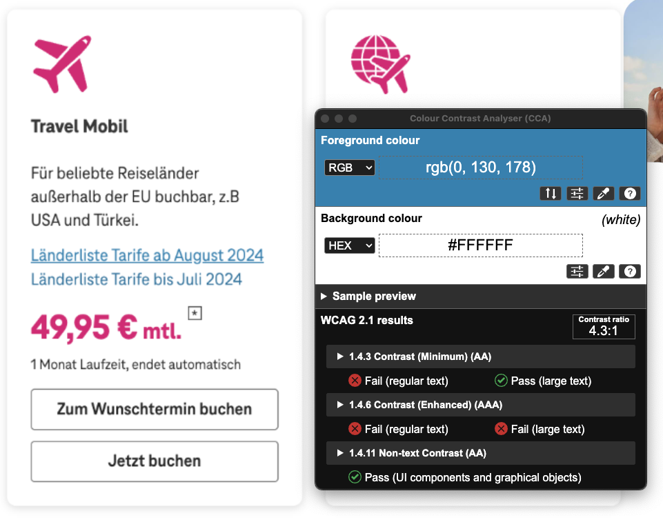 Screenshot for issue: Hovered text button does not have enough color contrast