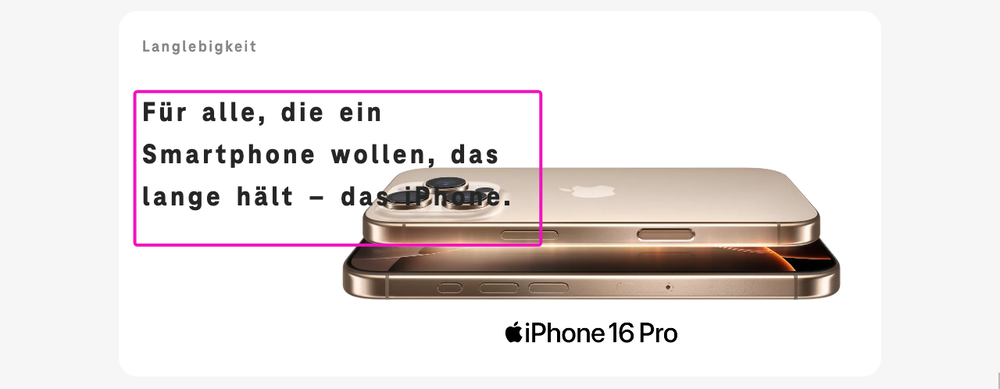 Screenshot for issue: Text content overflows containers with user changed text spacing
