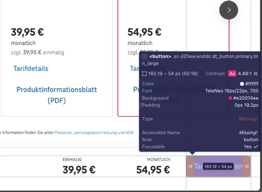 Screenshot for issue: Text content does not meet minimum contrast
