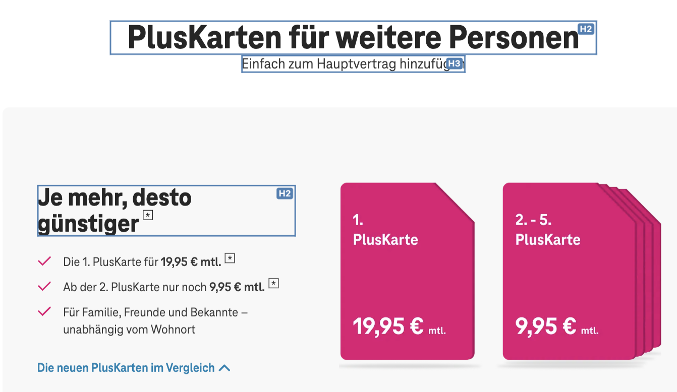 Screenshot for issue: Headings do not accurately describe structured content