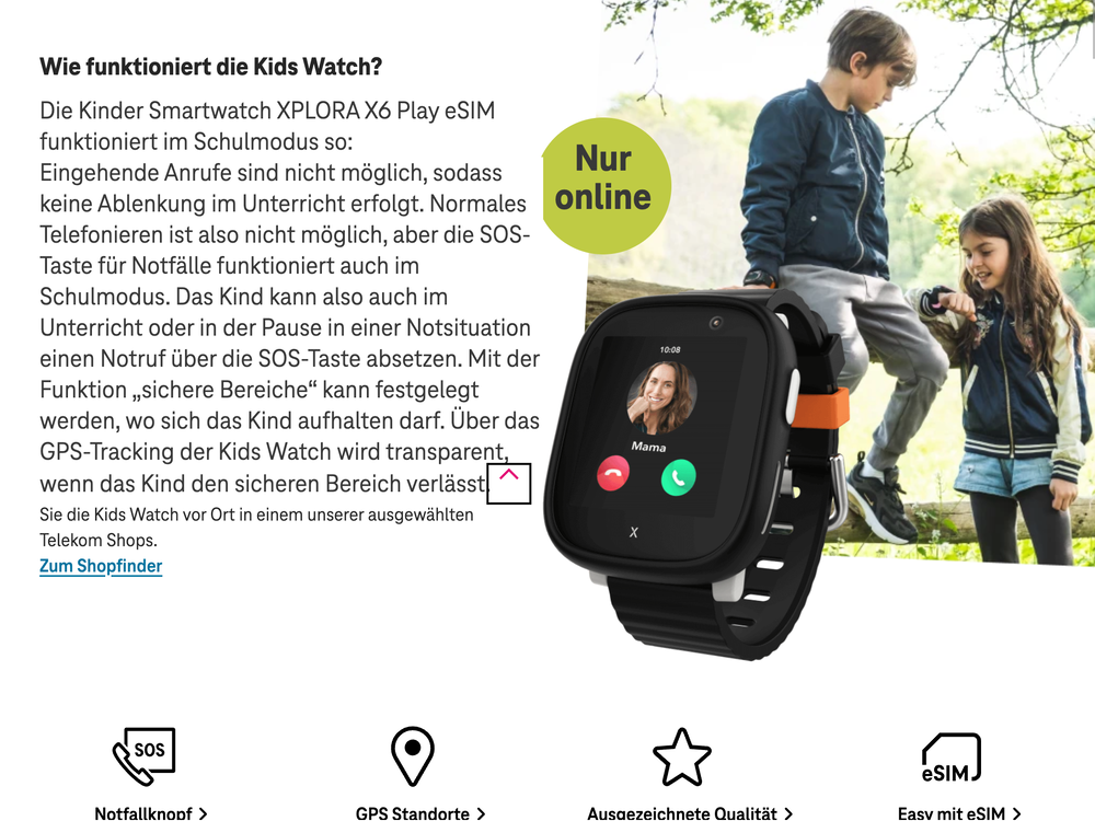 Screenshot for issue: Collapsible in intro section &quot;... funktioniert im Schulmodus so&quot; not keyboard accessible