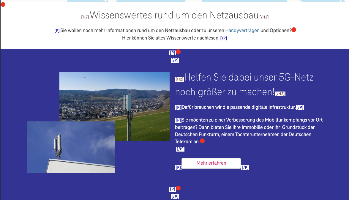 Screenshot for issue: Semantic HTML elements are used for styling or layout purposes